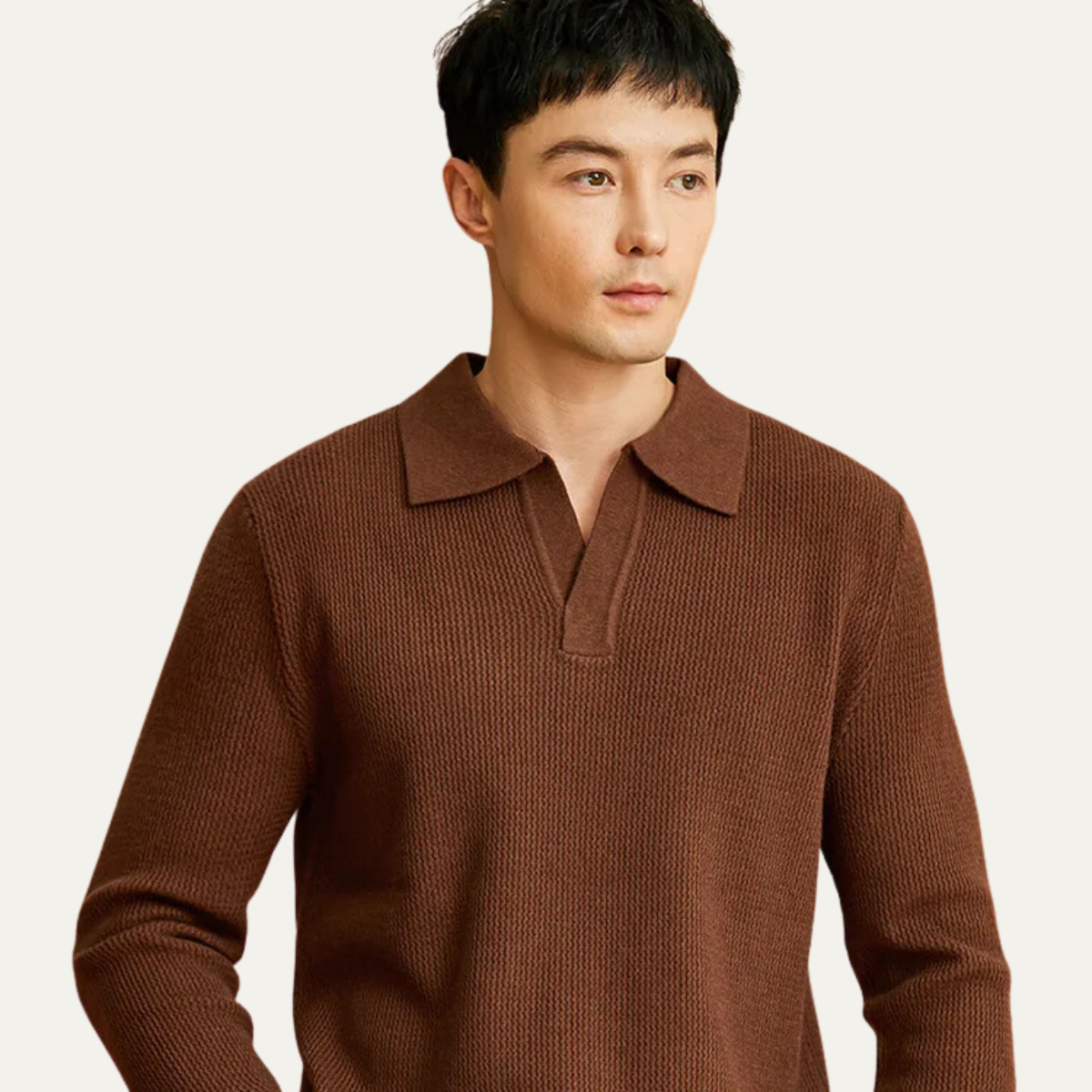 The Moncalvo Men’s Cashmere Knit Shirt Collar Sweater