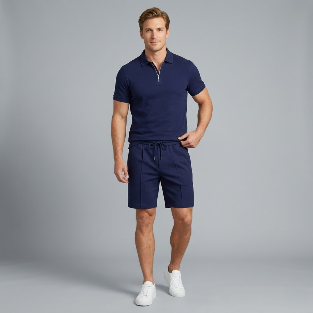 The Pavia Men’s Polo Shirt and Shorts Set – Trendy Two Piece Outfit