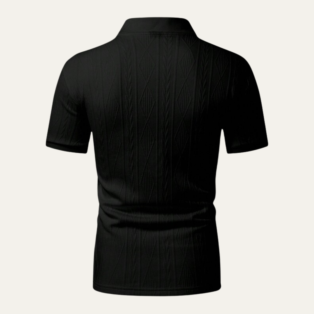 The Ridgebrook Men’s Textured Button Up Casual Polo Shirt