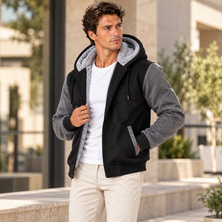 The Taormina Men’s Winter Fleece Line Zip Up Hoodie Jacket