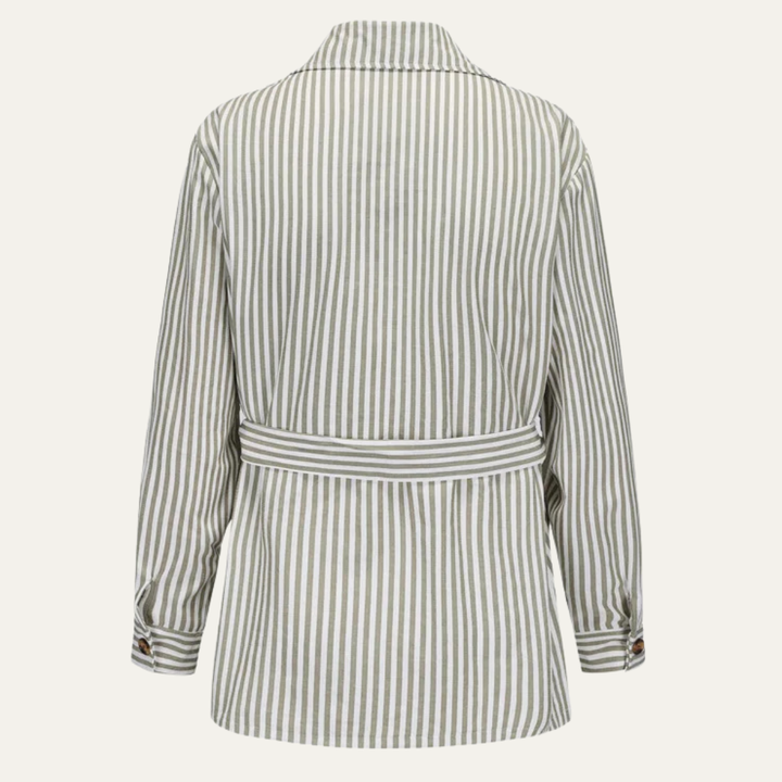 The Bramblewood Men’s Streetwear Striped Button Down Shirt with Pockets