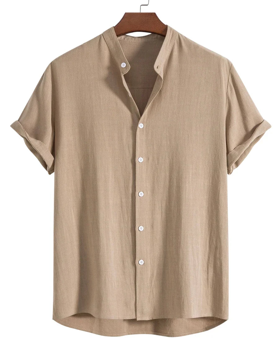 The Brentwood Men's Short Sleeve Linen Shirt & Drawstring Pants Set