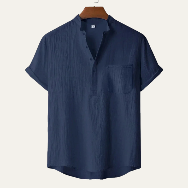 The Santa Monica Men’s Linen Henley Beach Shirt