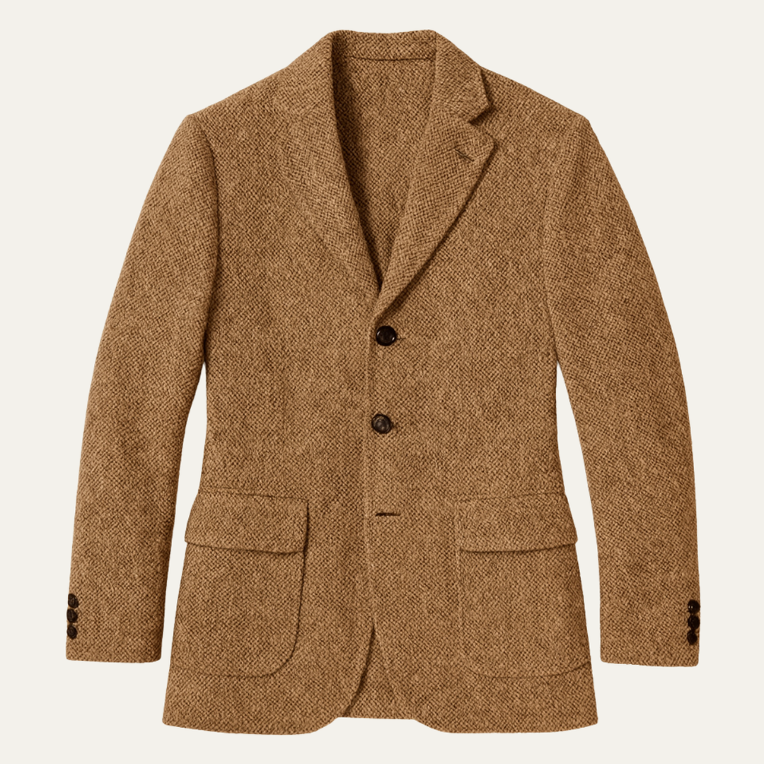 The Tyrol Men’s Retro Slim Fit Herringbone Tweed Blazer