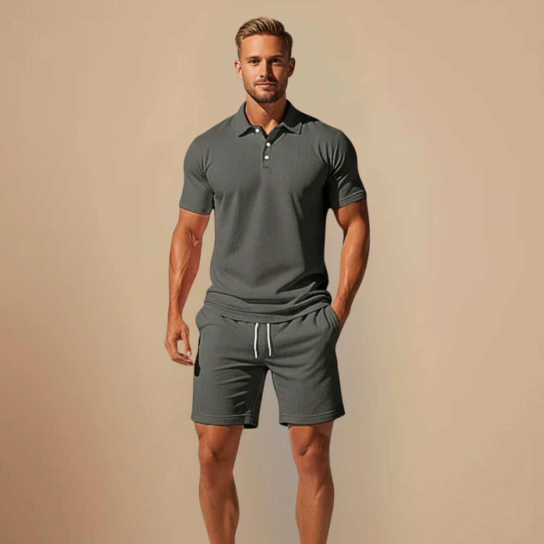 The Fossano Men's Casual Polo and Shorts Set