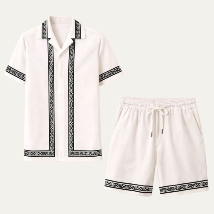 The Waterfall Park Men’s Trendy Print Set – Shirt & Short