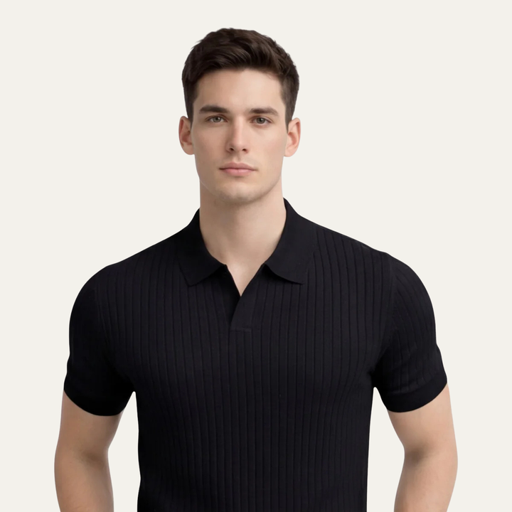 The Hawthorne Men’s Cotton Ribbed Polo Shirt