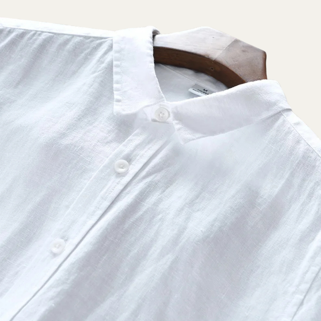 The Woodhall Men’s Linen Italian Style Casual Button Up Shirt