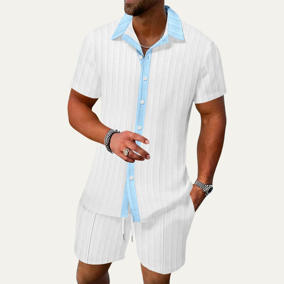The Fairview Men’s Breathable Short Sleeve Shirt & Shorts Set
