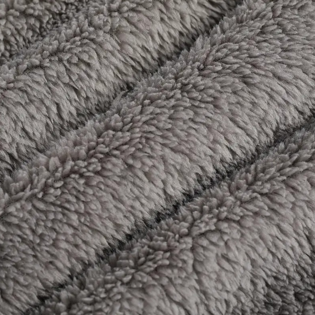The Hungerford Men's Gray Fleece Hooded Bathrobe with Belt and Pockets