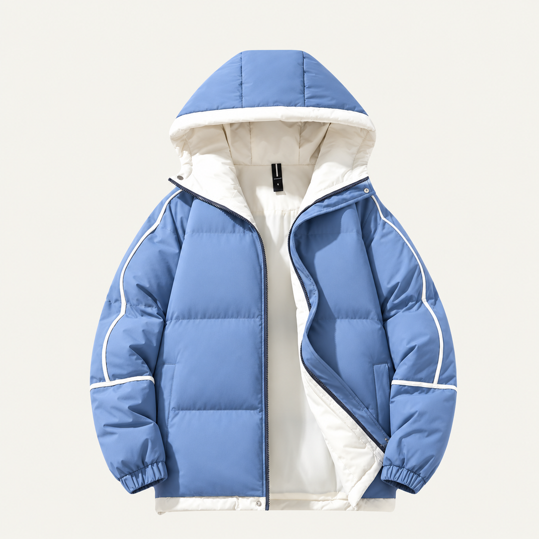 Men's Waterproof Puffer Jacket - Luxury Hooded Winter Coat
