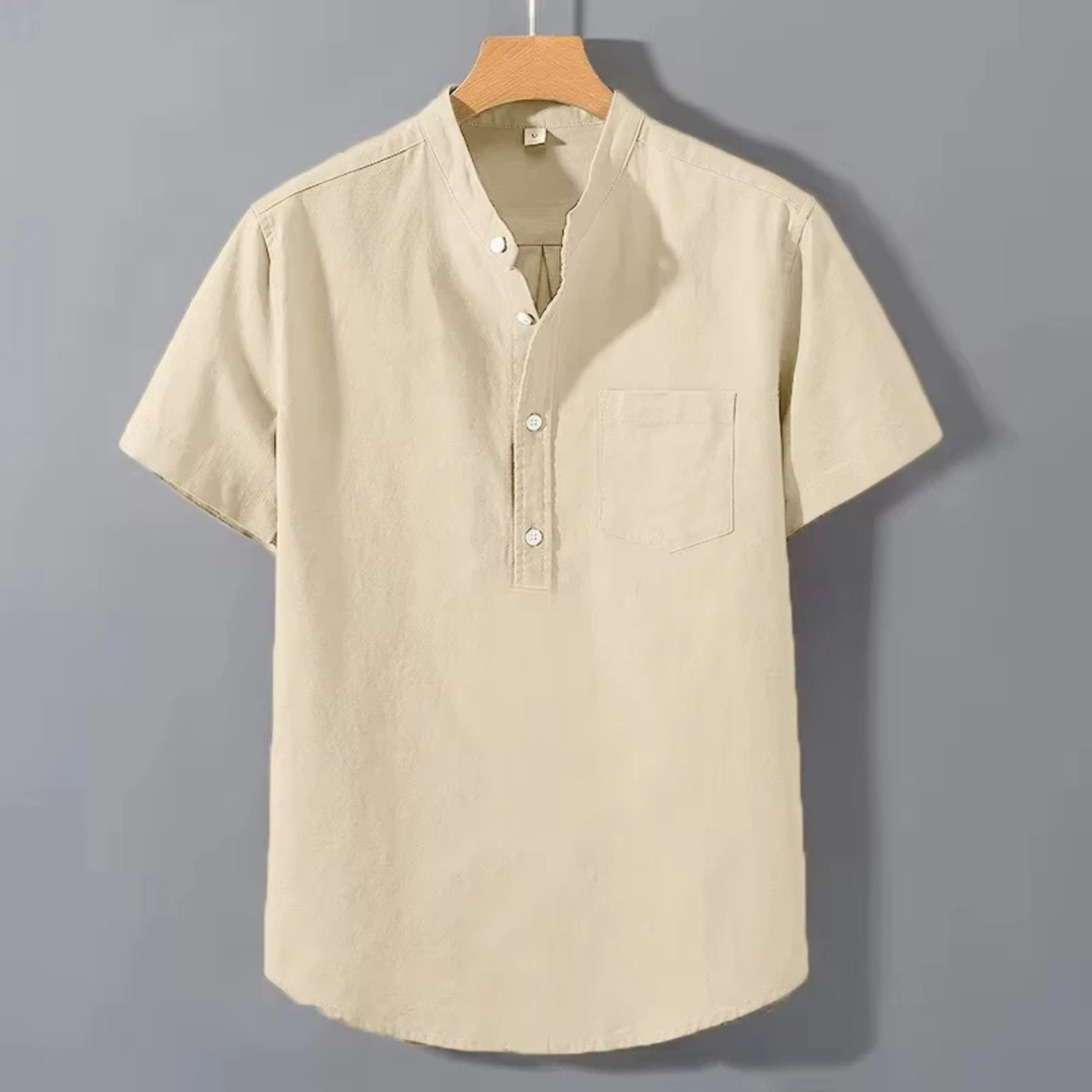 The Piacenza Men’s Stand Collar Summer Shirt