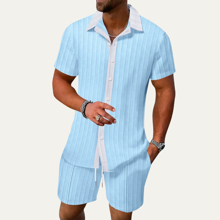 The Fairview Men’s Breathable Short Sleeve Shirt & Shorts Set