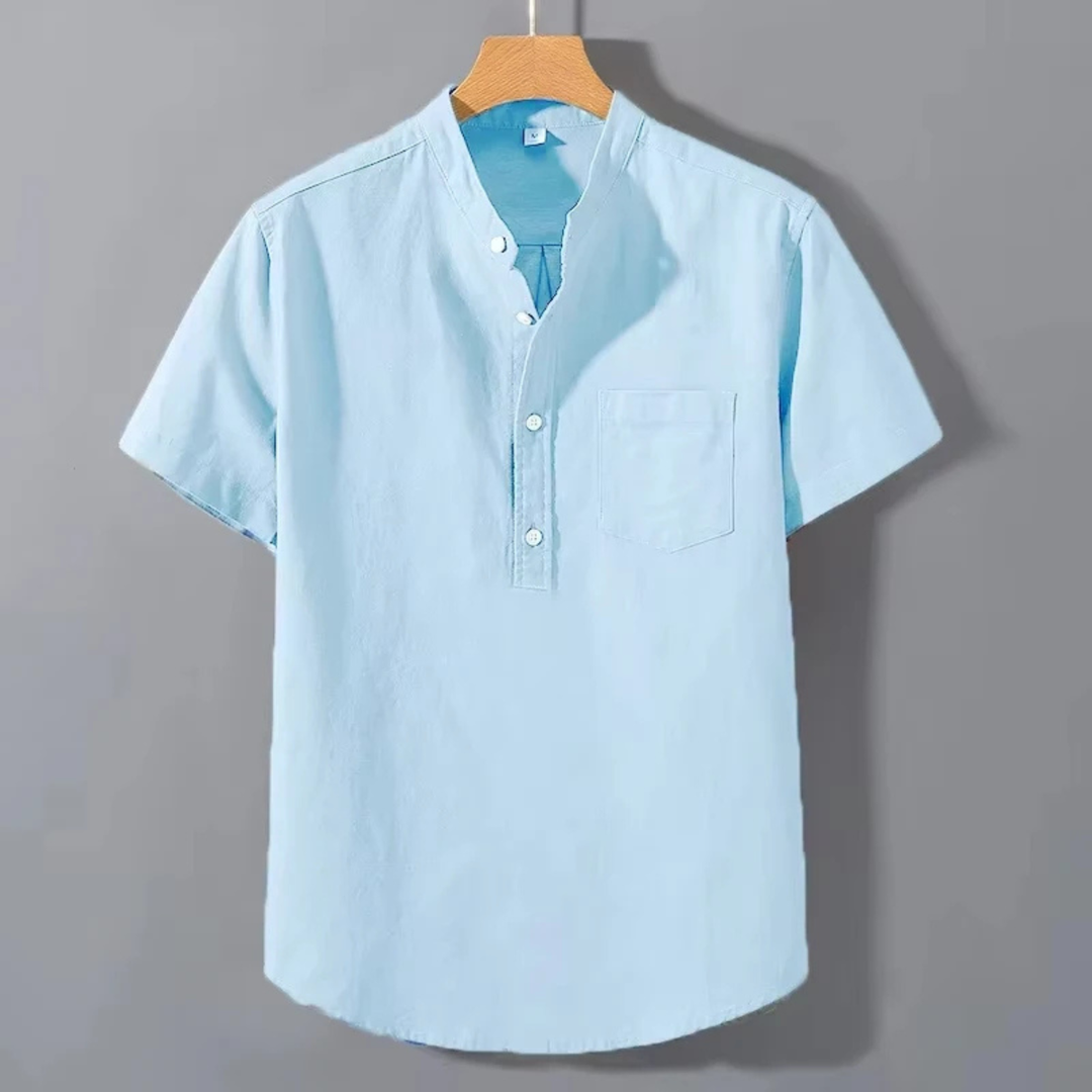 The Piacenza Men’s Stand Collar Summer Shirt