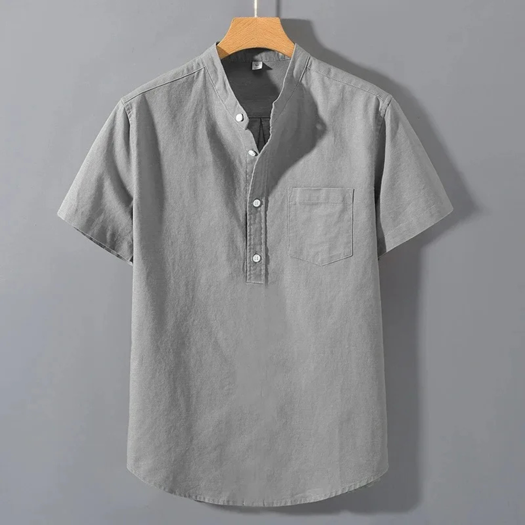 The Piacenza Men’s Stand Collar Summer Shirt