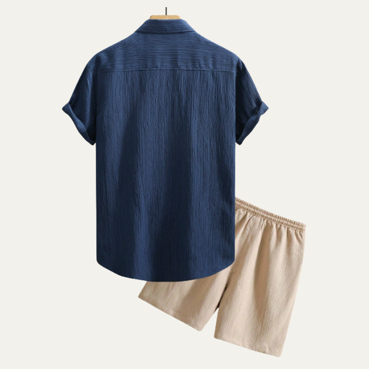 The Oakview Ridge Men’s Trendy Co Ord Set – Button Up Shirt & Drawstring Shorts