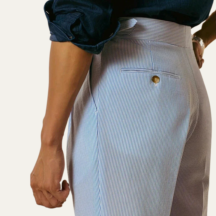 The Cattolica Men’s Elegant High Waist Pleated Suit Pants