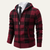 The Torgiano Men’s Zip Up Hooded Plaid Knit Jacket