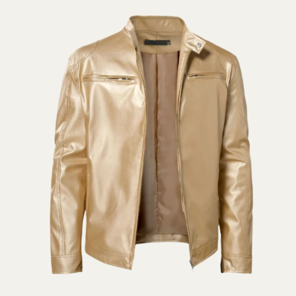 The Ashbury Men’s Vintage Leather Biker Zip Up Jacket