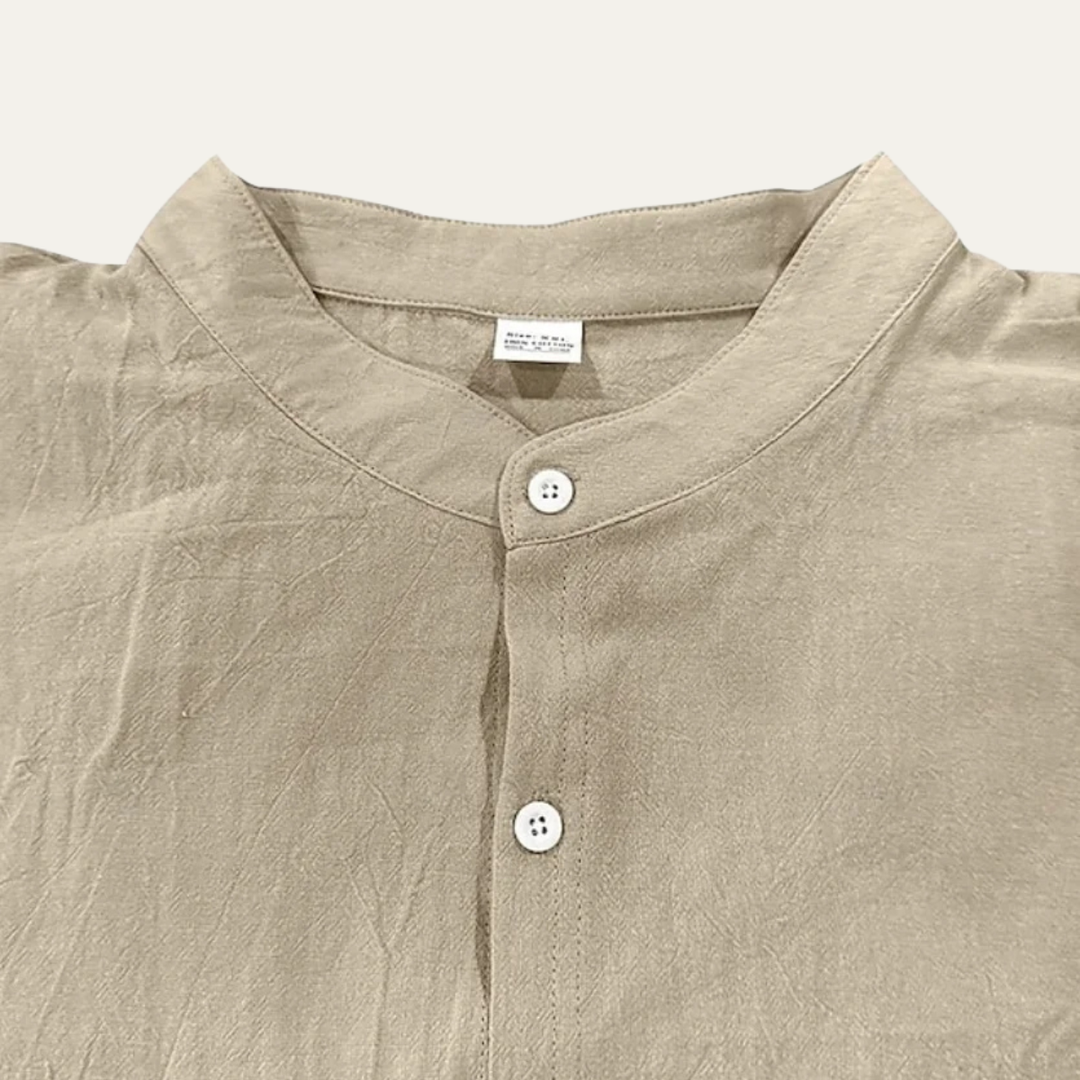 The Manly Men’s Casual Button Up Linen Long Sleeve Shirt with Pocket
