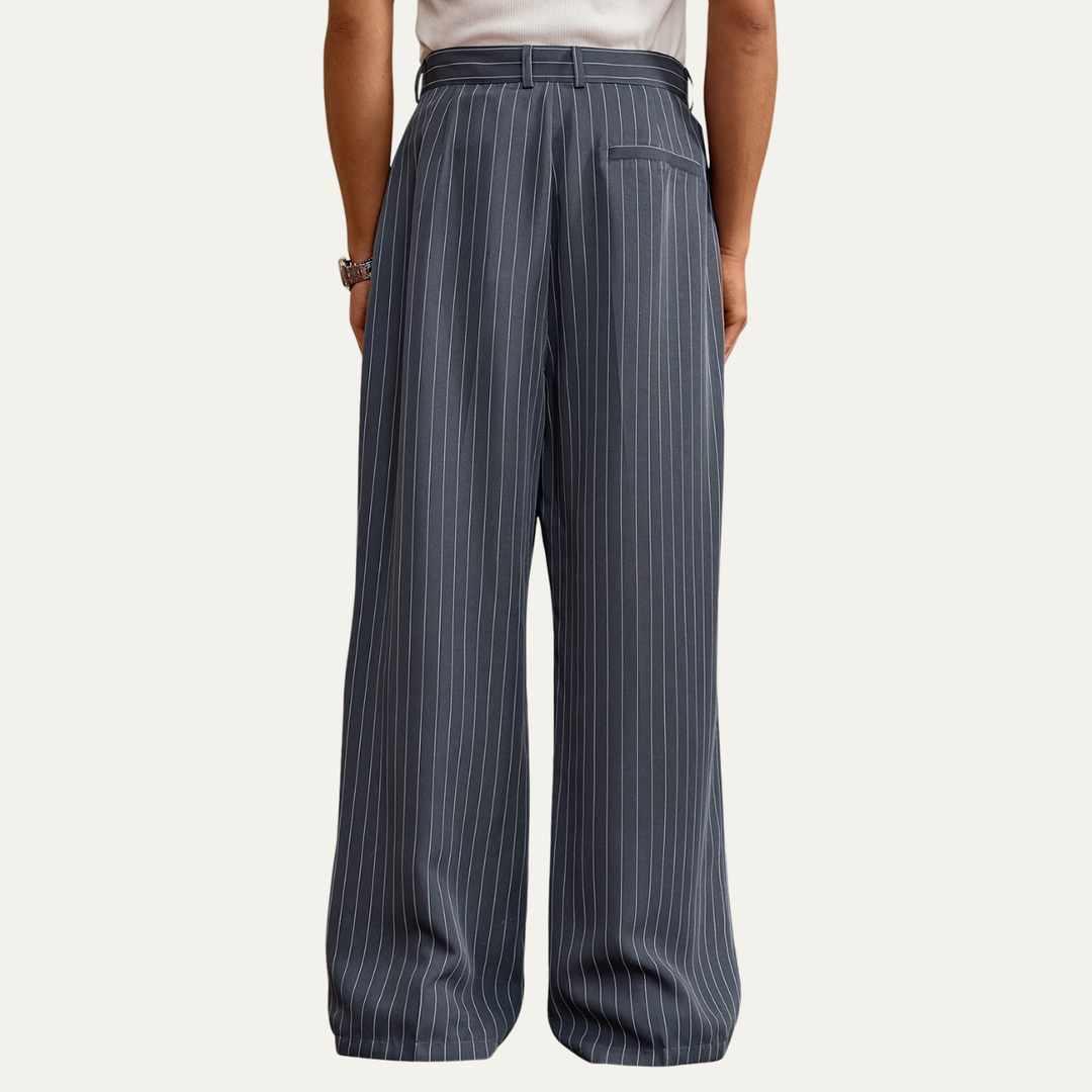 The Ascot Men’s Vintage Wide Leg Pinstripe Dress Pants