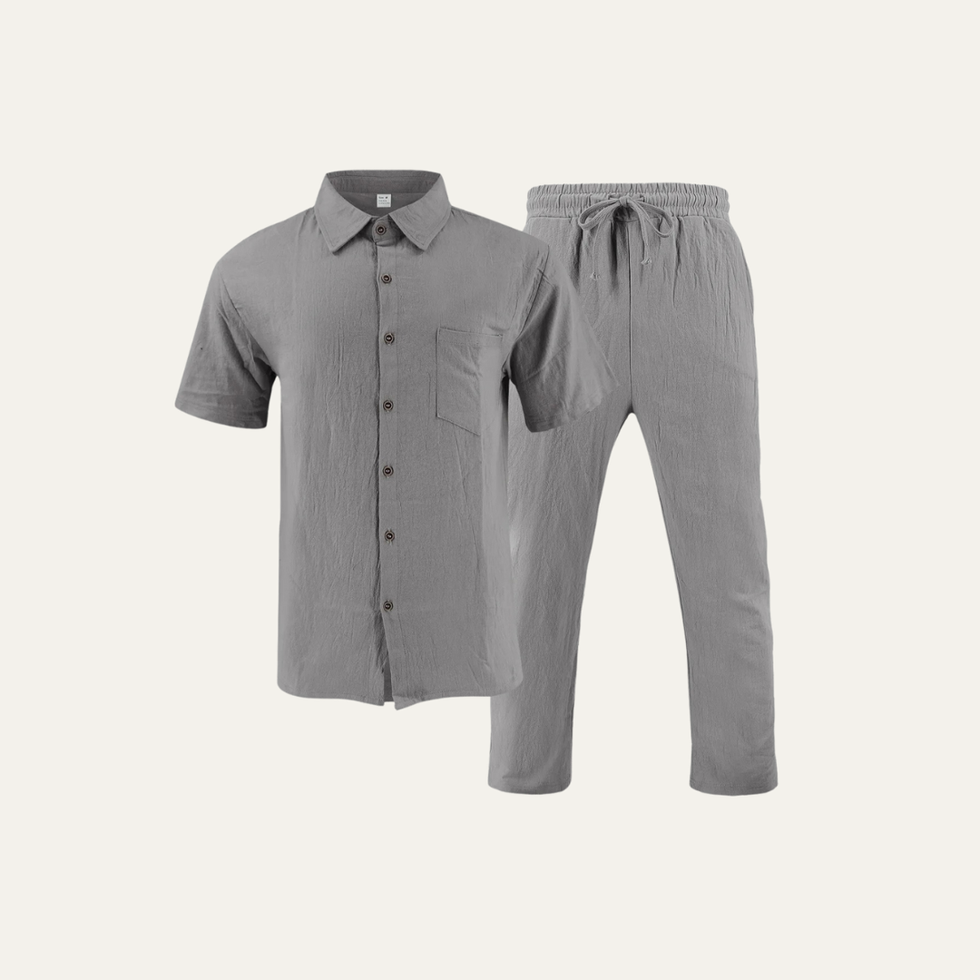 The Crestfall Men’s Summer Linen Set – Shirt & Pants