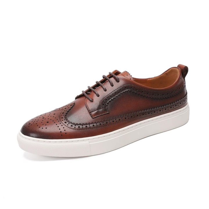 The Barcelona Men’s Cowhide Leather Brogue Sneakers