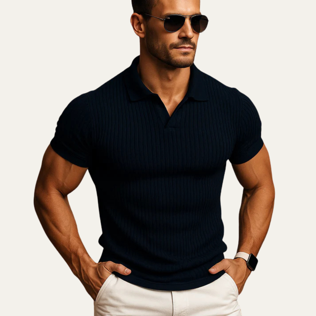 The Ghedi Men's Knit Short Sleeve Polo