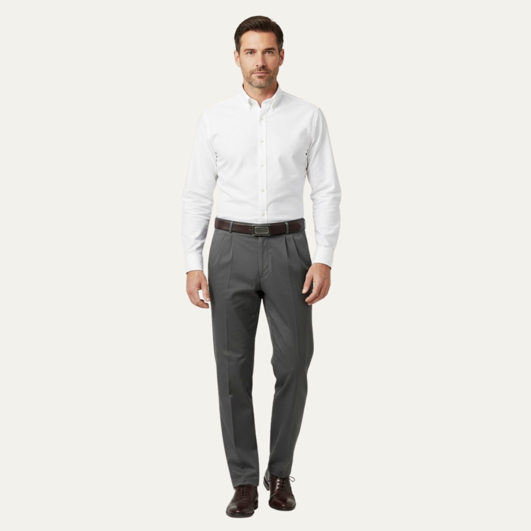 The Briarcliff Park Men’s Classic Casual Double Pleated Straight Leg Pants