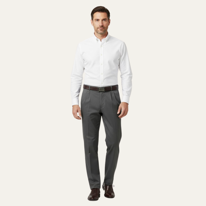 The Briarcliff Park Men’s Classic Casual Double Pleated Straight Leg Pants