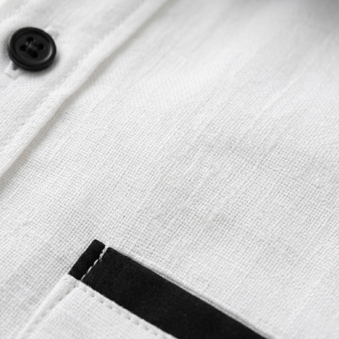 The Vercelli Men’s Casual Contrast Trim Button Up Shirt