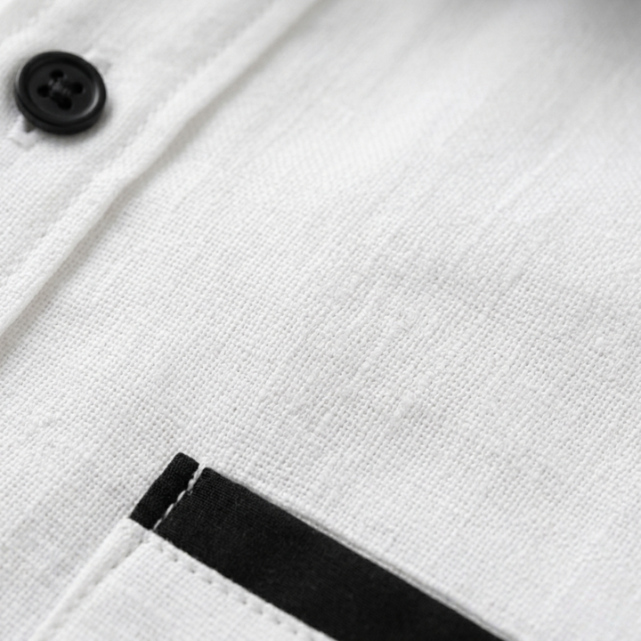 The Vercelli Men’s Casual Contrast Trim Button Up Shirt