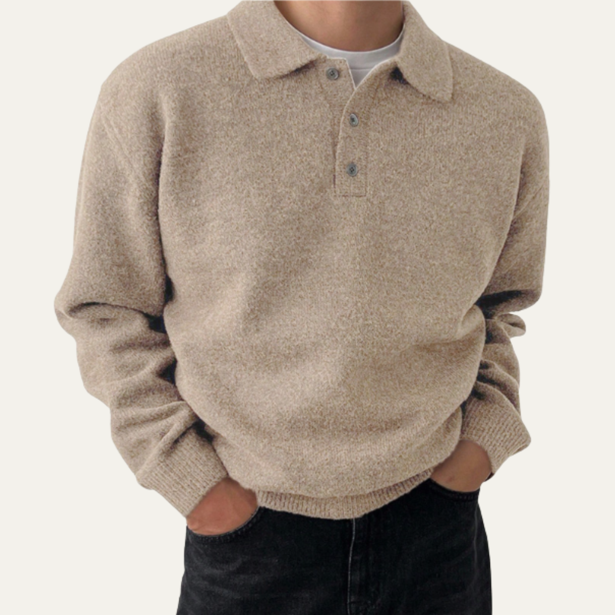 The Cedarfield Men's Trendy Soft Knit Polo Cashmere Sweater