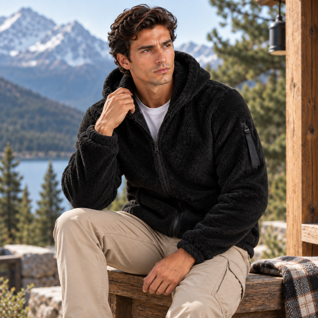 The Braxton Men’s Fleece Warm Soft Velvet Hoodie Jacket