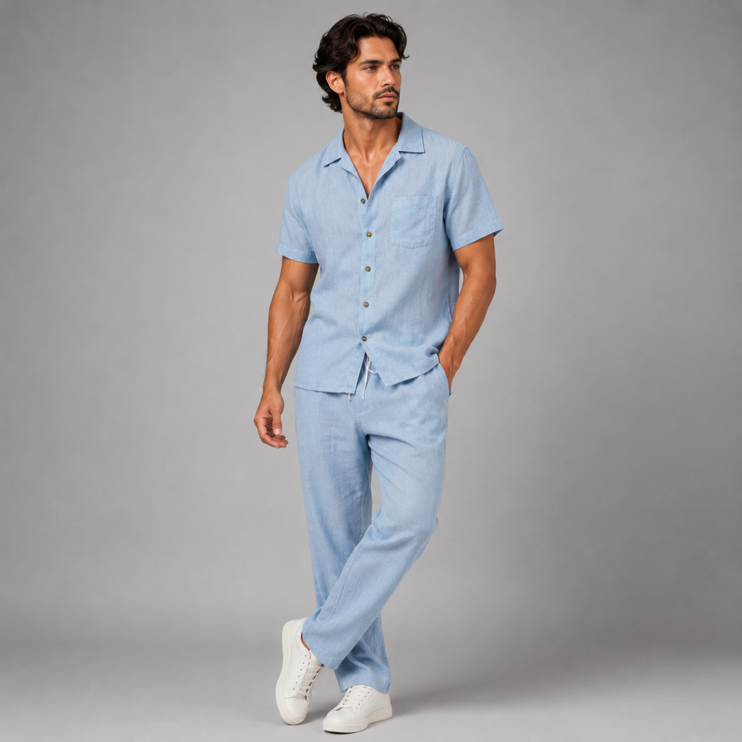 The Meadowfall Men’s Trendy Summer Set – Shirt & Pants