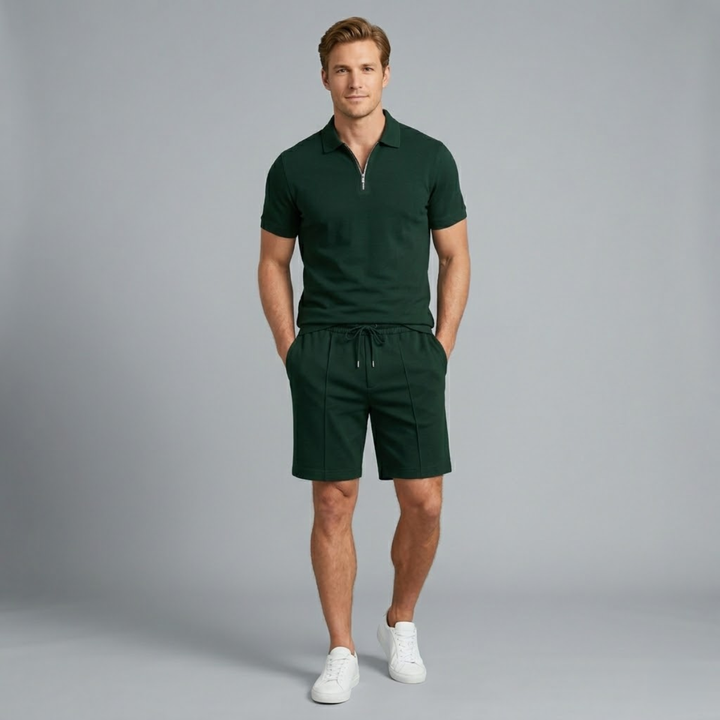 The Pavia Men’s Polo Shirt and Shorts Set – Trendy Two Piece Outfit