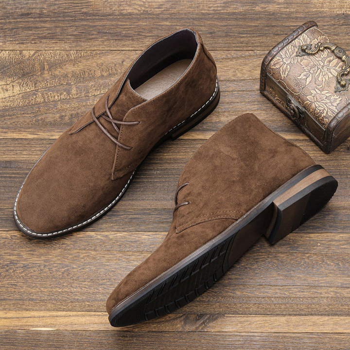 The Alberobello Men’s Suede Lace Up Desert Ankle Boots – Brown
