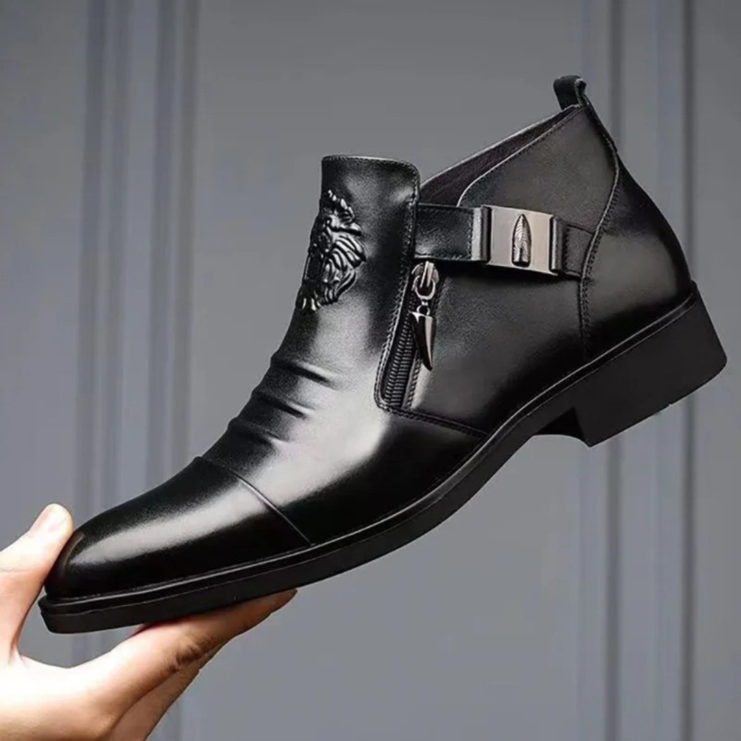 The Barbaresco Men’s Pointed Toe Faux Leather Ankle Boots