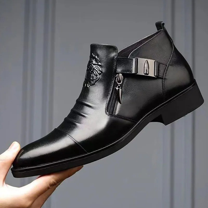 The Barbaresco Men’s Pointed Toe Faux Leather Ankle Boots