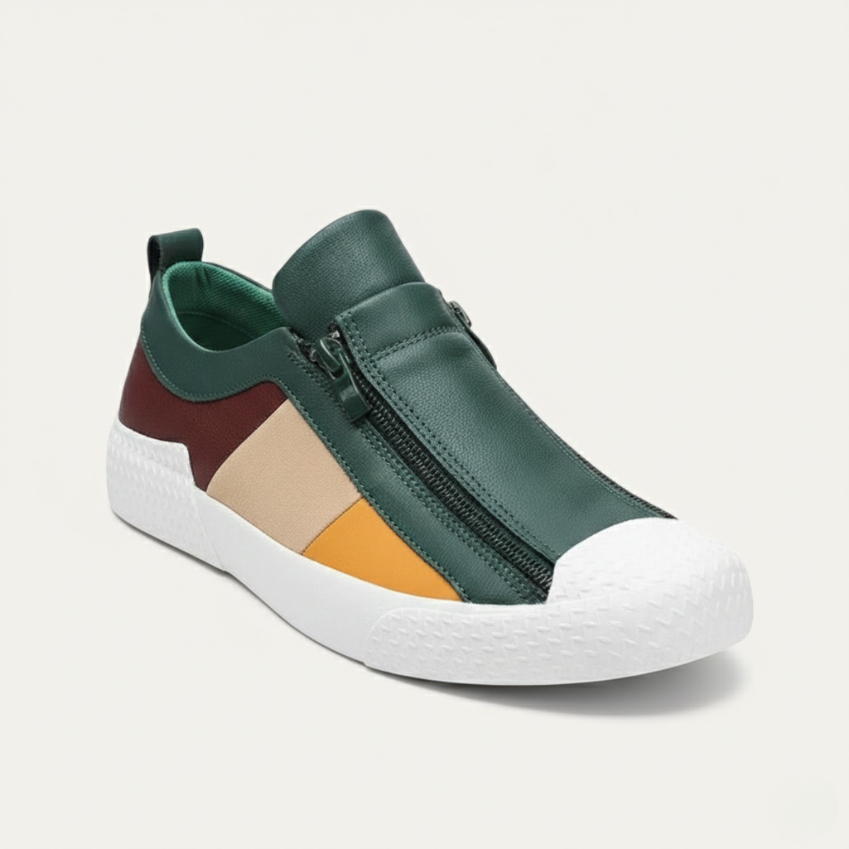 The Rome Men’s Leather Sneakers - Luxury Designer Shoes with Zip