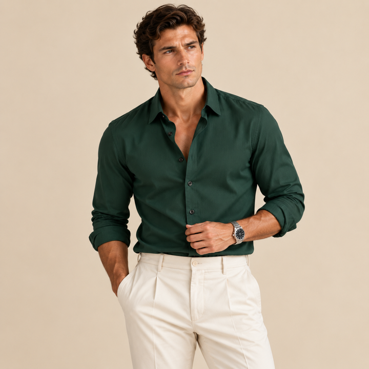 The Hawthorne Men’s Stretch Button Up Slim Fit Dress Shirt