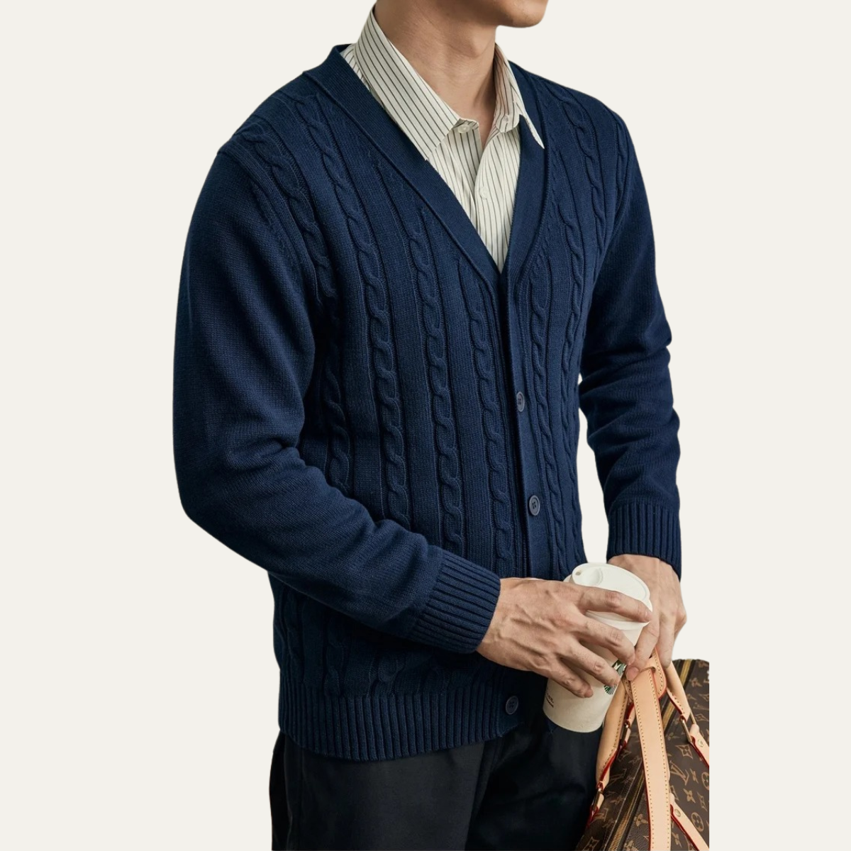 The Heathmoor Men’s Stylish V Neck Knit Winter Cardigan