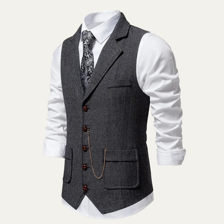 The Wallingford Men's Classic Tweed Suit Gilet