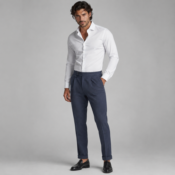 The Hobart Men’s Tailored High Waisted Pleated Dress Pants