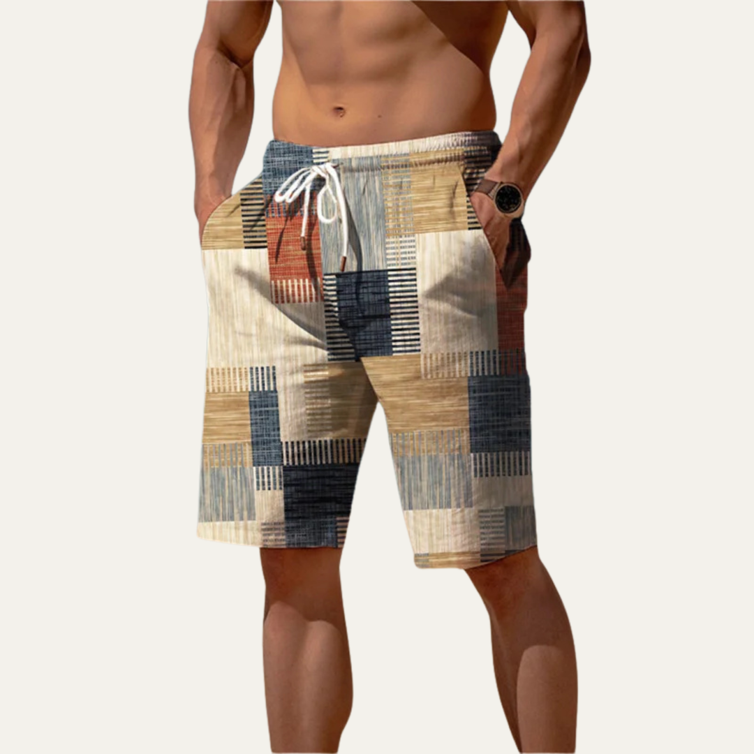 The Stratford Men’s Casual Drawstring Checked Summer Shorts
