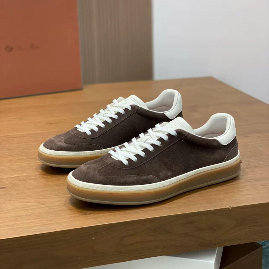 The Madrid Men’s Casual Leather Suede Sneakers with Rubber Sole