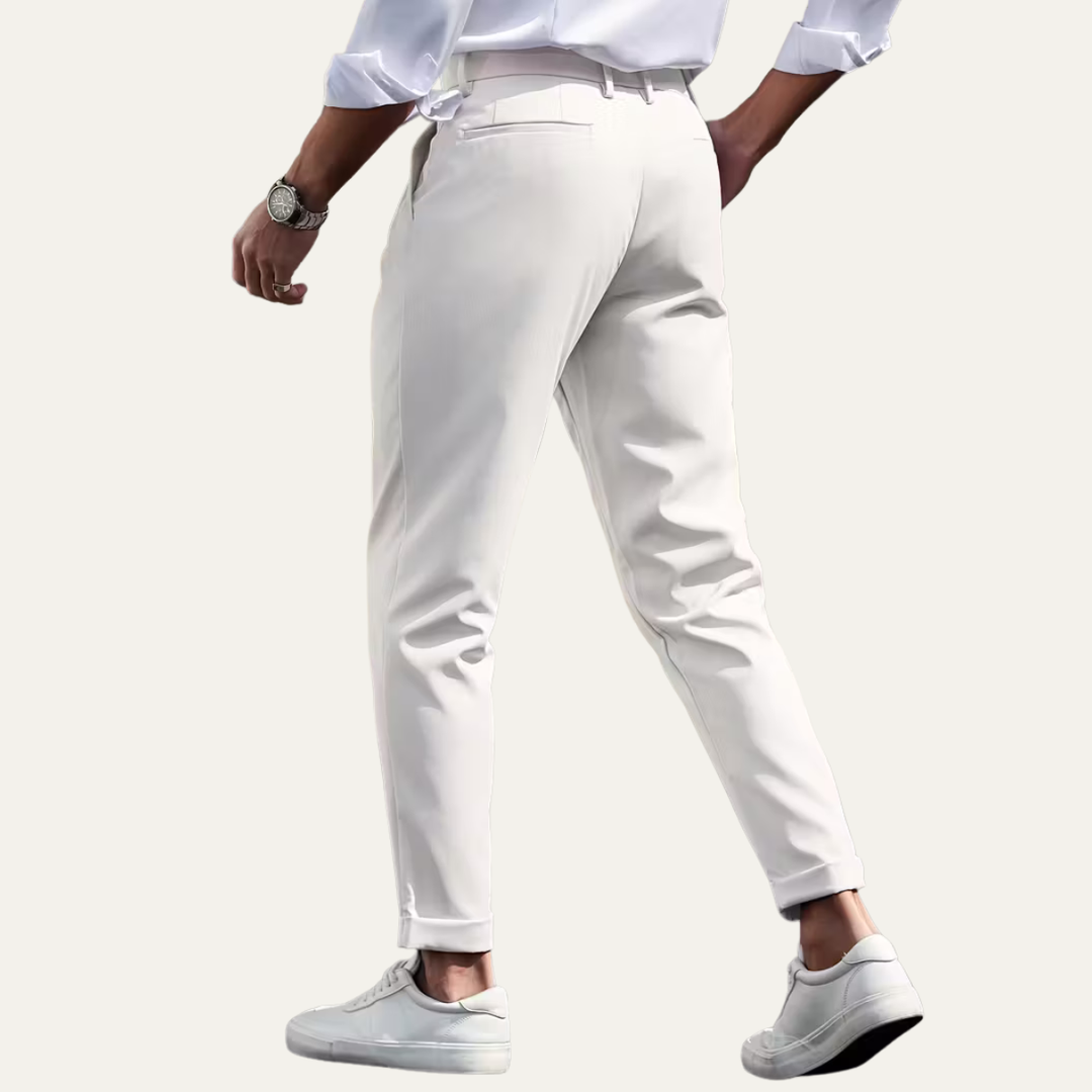 The Burleigh Men’s Tailored Slim Fit Pleated Casual Dress Pants