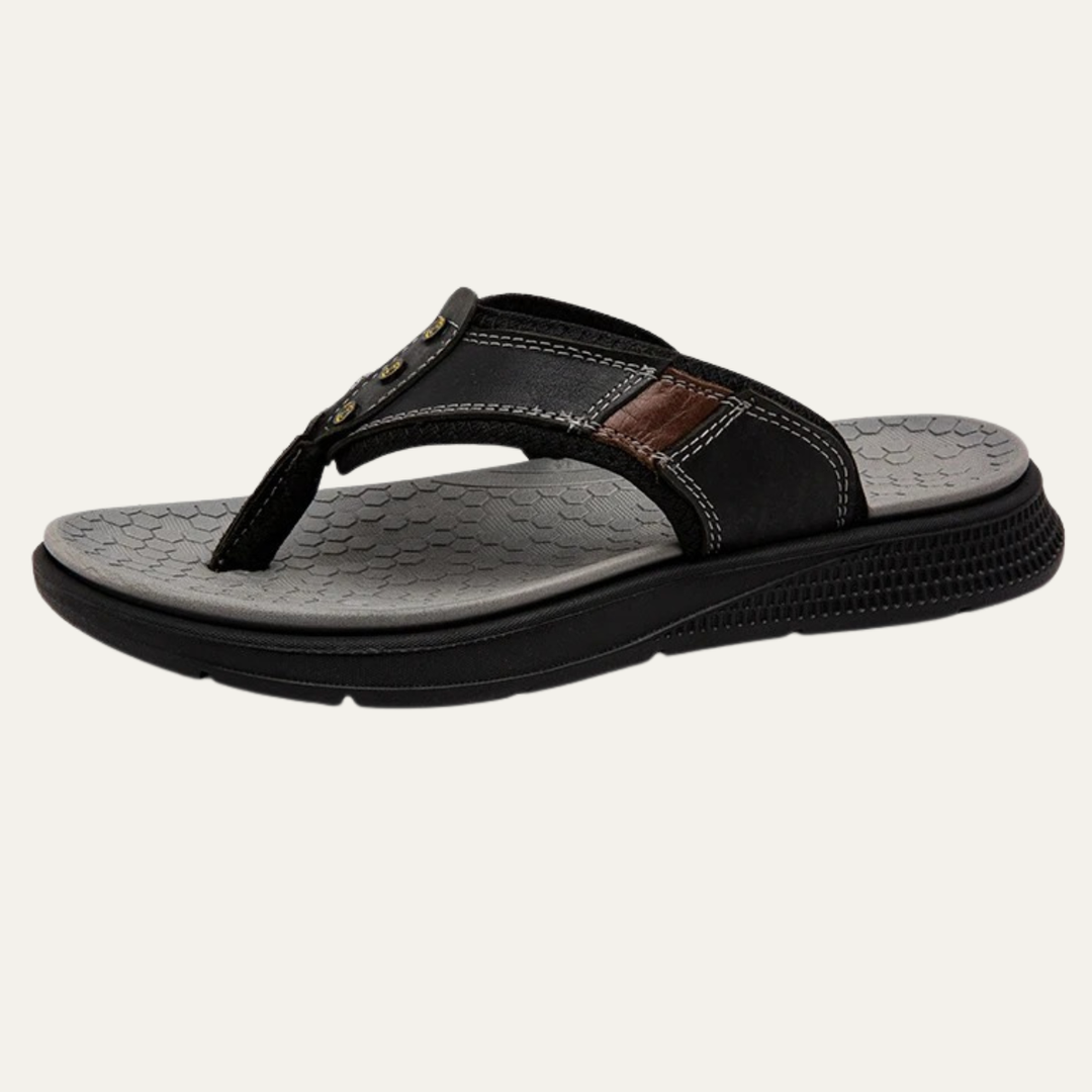 The Georgetown Men’s Arch Support Leather Flip Flops