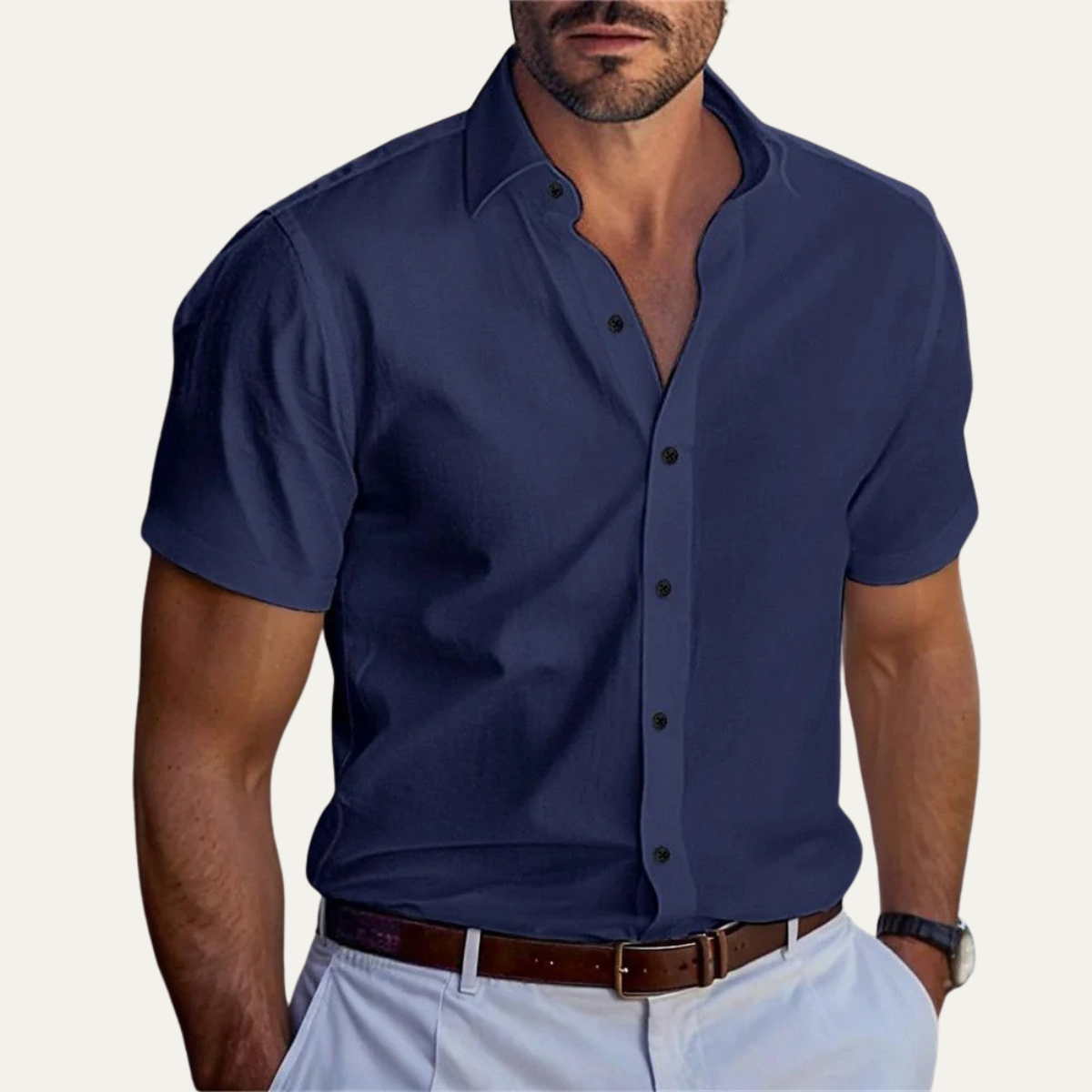 The Belluno Men’s Casual Business Solid Button-Up Shirt
