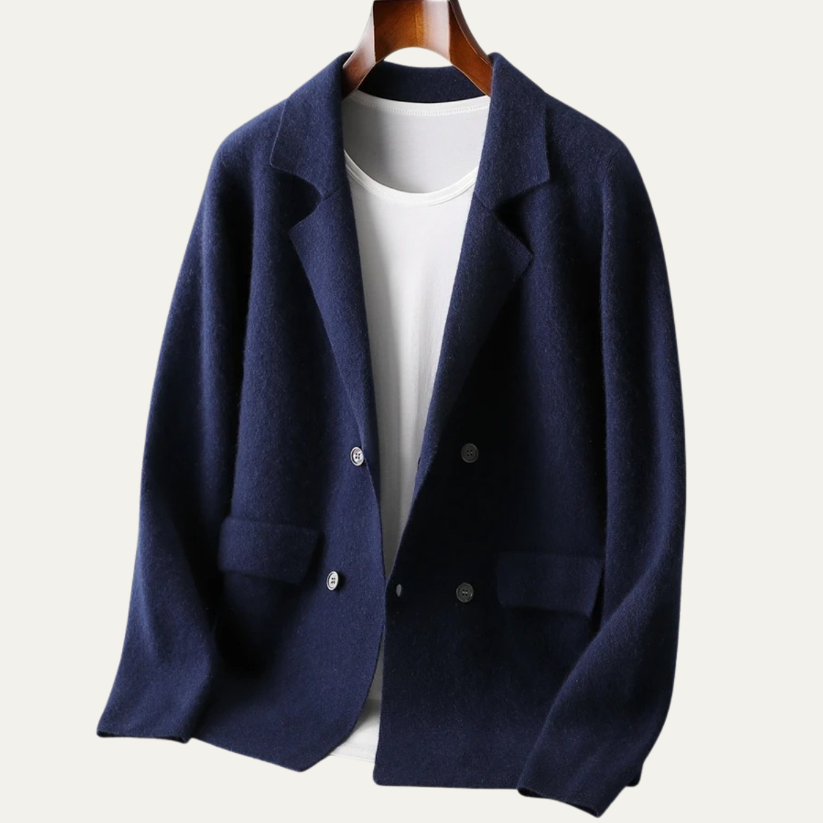 The Roero Men’s Cashmere Suit Collar Blazer Cardigan with Pockets